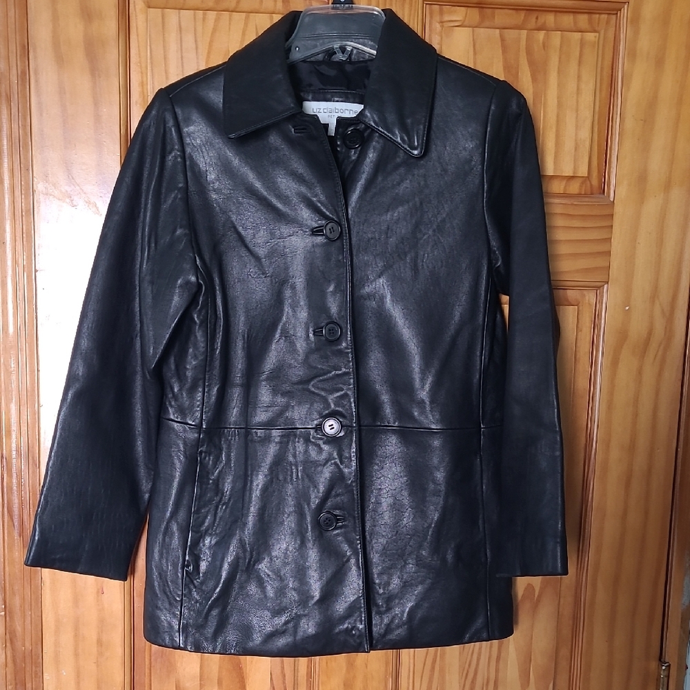 Liz Claiborne Classic Black Leather Jacket